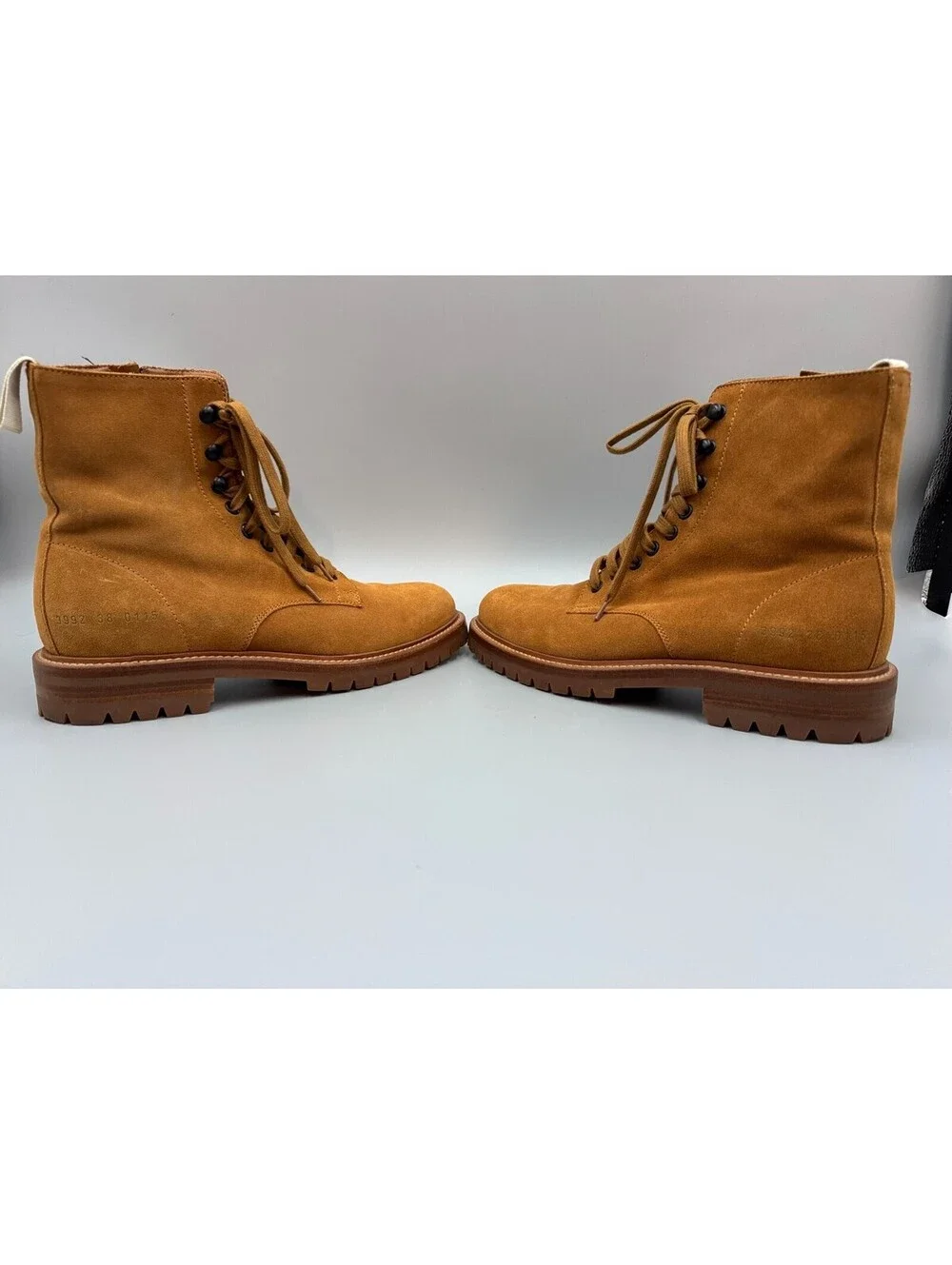 Women’s Common Projects Suede Biker Boots, Beige US Size 8, EUR 38, UK 5